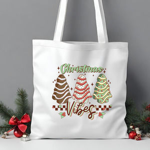 Christmas Tree Cake Vibes Tote Bag - Christmas, Winter, Gift